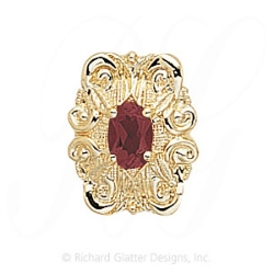 GS342 PT - 14 Karat Gold Pink Tourmaline Slide 